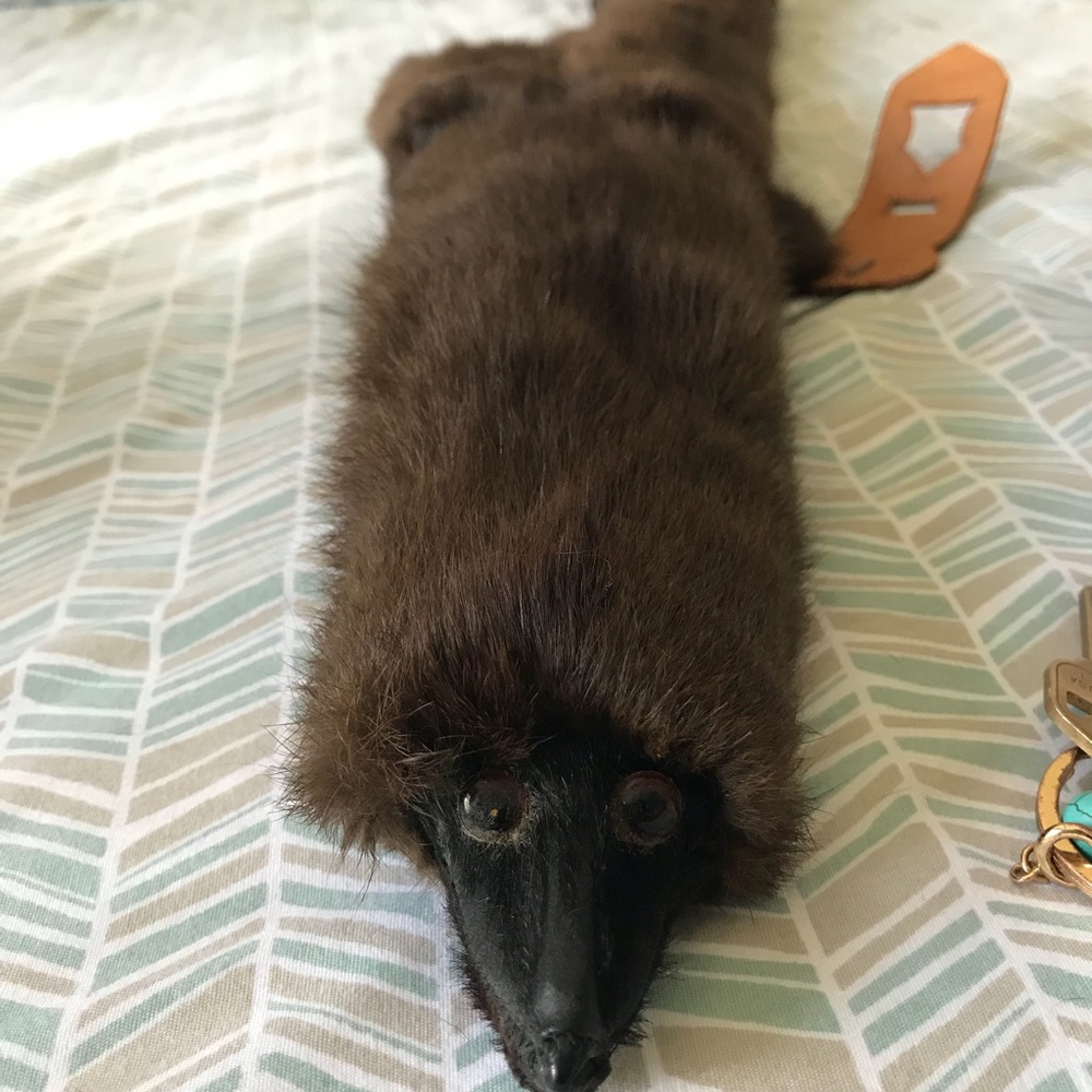 Real mink fur collar